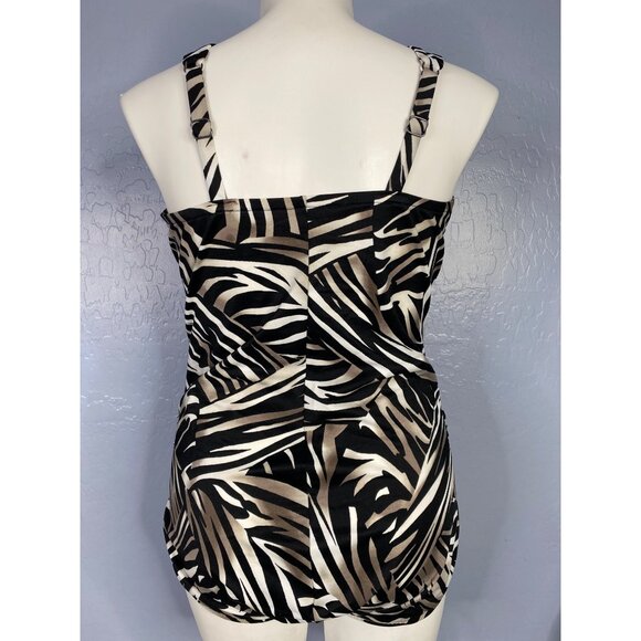 Trimshaper Miraclesuit Women’s Plus 24W Zebra Print Slimming One Piece Swimsuit - Picture 2 of 6